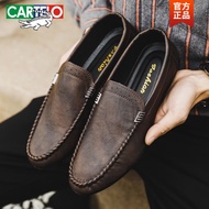 A-6💚Cartelo Crocodile（CARTELO）Tods Men's Shoes2023New Summer One Pedal Loafer Men's Leather Shoes Lazy Smart Guy Driving