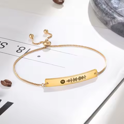 Engraved Personalized Spotify Code Music Bracelet 4colors free Size for women and men