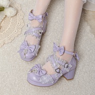 Big Kids Thick Heel Girls High Heels White Lolita Sweet Cute JK Clothes Princess Shoes Spring Girls 