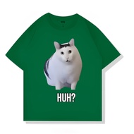 Huh Funny Cat Graphic T-Shirt Short Sleeve Casual Comfortabl T SHIRT KAOS OVERSIZE COTTON 24S OVERSI