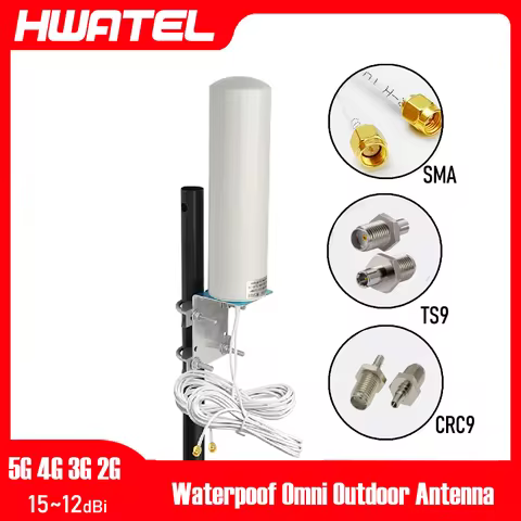 2 5 Meter Cable TS9 SMA Male 5G 4G LTE 3G GSM IP67 Mimo Outdoor Waterproof Aerial 28dbi Omni WiFi AP