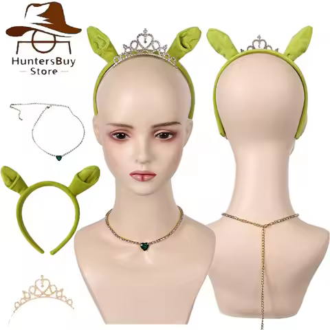 Fiona Cosplay Crown Headband Necklace Women Adult Clothing Prop Outfits Halloween Carnival Costume A