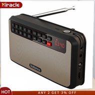 MIRACLE T60 Portable Radio FM Radio Pocket Rechargeable Radio Longest Lasting Best Reception MP3 Player For Senior Home