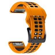 Zenia 22mm 26mm Sport Silicone Breathable Watch Strap for Garmin Fenix 8 E 7 7X 6 6X Pro Sapphire So