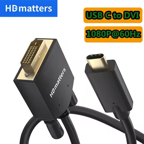 USB-C to DVI Cable 1080P Thunderbolt 3/4 USB 3.1 Type C to DVI-D single Link Cable 1.8M/1M for Macbo