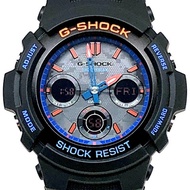 G-SHOCK CASIO AWR-M100SCT-1A 城市迷彩系列 Tough Solar 指針式數位手錶 黑色 x 藍橙 2021年2月發售 三國丘店 IT5RE0IKYX3N