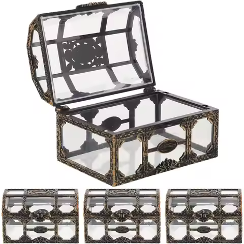 Treasure Chest Candy Box Mini Clear Pirate Treasure Chest for Jewelry Clear Plastic Pirate Treasure 