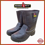 HK2 by Hammer King's Pull Up Steel Toe Cap PU mix Genuine Leather Safety Footwear | Kasut Kerja Safe