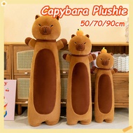 Capybara Plush Pillow 50/70/90cm Long Bolster Cushion Capybara Plushie Big Bantal Peluk