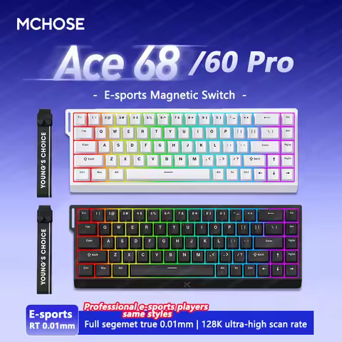 Ace68 Ace 60 Pro Ace60 Ace 68 Wired Gaming Magnetic Switch Mechanical Keyboard 8K Polling Rate 128K 