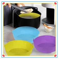 17cm/20cm Silicone Air Fryers Oven Baking Tray Fried Pizza Chicken Basket Mat Round Replacement Grill Pan Accessories