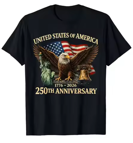 Patriotic Eagle and Flag 250 Years 1776-2026 4th of July T-Shirt for Men Women Couple T-shirt