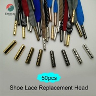 EMERAY 50pc Metal Shoelace Tips - Bullet Aglets