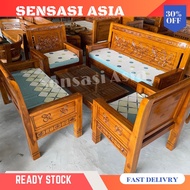 SET KAYU JATI OBRA / KERUSI KAYU JATI OBRA