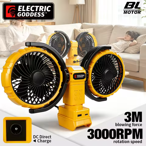 Electric Goddess 6 Inch Fan 3 Speed Adjustable Outdoor Camping Fan Table Portable Air Circulators Fo