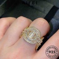 AIFEI JEWELRY Ring Accessories Gold Perak 純銀戒指 Cincin Korean Perempuan Moissanite Women Adjustable Personality For Silver Original Nose Sterling 925 Diamond R1835