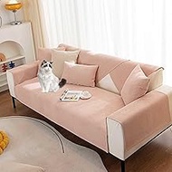 All-Seasons Linen Sofa Cover L Shaped Corner Sofa Protector High Elasticity Anti Slip Durable Universal Sofa Cover Sold By Piece Not All Set (Color : Pink, Size : 70 * 70CM)