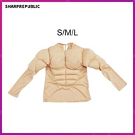 [Sharprepublic] Kids Muscle Shirt Costume 3D Funny Body Builder Clothes for Cosplay Party Events