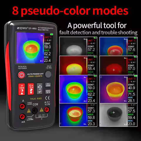 ZT-R02 Handheld High-Definition 2-in-1 Infrared Thermal Imaging Multimeter for Industrial Circuit Bo