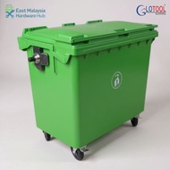 Glotool HDPE Dustbin 660L,Heavy Duty Commercial Garbage Bin for Industrial & Public Use,Weatherproof