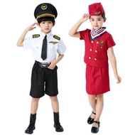 中國機長兒童服裝男孩空軍飛行員空少警察制服女空姐衣服角色扮演