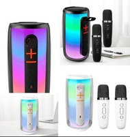 實體店鋪 15W Karaoke Machine Bluetooth 5.0 TWS Mini Speaker P6 (White / Black)Full Screen Colored Lights