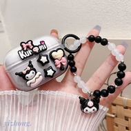 Sony Link Buds S Earphone Case Girly 3D Cute Kuromi Love Star Heart Star with Anti-lost Bead Chain Pendant Soft TPU Wireless Earbuds Cover Headset Protective Shell