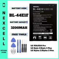 NEXCELL Bateri Serasi untuk LG V20 K10 Pro Stylo 3 Plus Stylus 3 Plus Battery Bateri BL-44E1F ( 3200