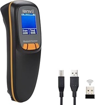 LENVII R777 Portable Barcode Scanner with LCD Wearable Mini Bluetooth 2.4G Wireless Wired Barcode Re