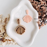 new 2Pcs Dangle Polymer clay cutters Ethnic Cutting Mold Sector Scalloped shape clay cutter Imprint