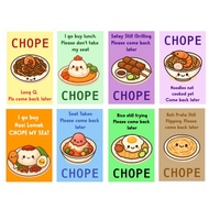 CHOPE CARD -  Chope Yr seat at Hawker Centre  *Hawker Food Series*