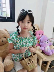 เสื้อลายดอกสงกรานต์เด็ก พร้อมส่ง ทรงแขนตุ๊กตาน่ารักมาก