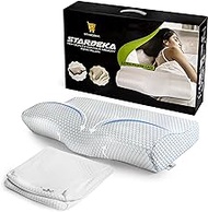 Contour Memory Foam Pillow - Relieves Headaches, Neck, Back and Shoulder Pain - Side or Back Sleepers - Therapeutic, Ergonomic, Orthopedic, Cervical Support - Extra Pillow Case - Quality Pillows