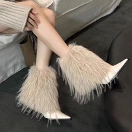 Women 2025 Autumn Warm Fashion High Heel Boots Tube Women Boots Fashion Boots Fur Fur Boots Winter P