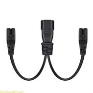 Love 32cm 1ft IEC320 C14 to IEC320 C7 + C7 Power Cord 1 in 2 Out Y-splitter Adapter Cable Extension Line Extender Wire