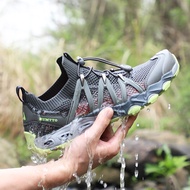 รองเท้าเดินป่าฤดูร้อน HUMTTO ที่เบาและไม่ลื่นไถลสําหรับผู้ชาย แห้งเร็วและระบายอากาศได้ดี รองเท้าน้ํากลางแจ้งพร้อมพื้นรองรับแรงกระแทก