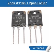 2Pairs (2pcs A1186 +2pcs C2837 ) 2SA1186 2SC2837 TO-3P 10A/150V/100W Audio Power Transistor new orig
