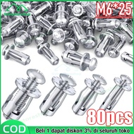 80pcs UneedTools Jack Nut/Rivet Metal Plate Screw M6*25MM Rivet Fiser Nut Bolt Thread Screw