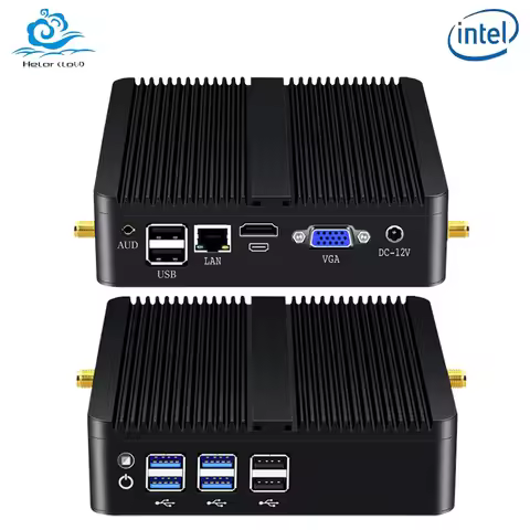 Helor Industrial Mini PC with Inter Core i3 i5 i7 Processor Borebone Kit Support Linux WiFi 8xUSB 1x
