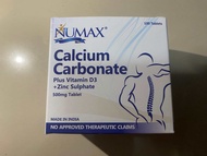 Numax Calcium Carbonate 500mg with Vitamin D3 & Zinc 100pcs