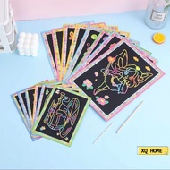 Kids DIY Colourful Magic Scraping Scratch Art Educational Toys Mainan Budak Perempuan Goodies Birthd