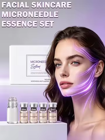 Skincare Korean Anti-Aging Korean Anti-Aging Microcrystalline Essence Kit with Facial Roller Tool 4*