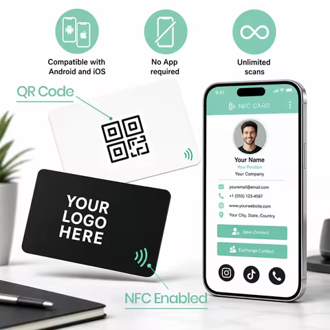 NFC Digital Business Card Inkjet Printing Custom Logo 504B Rewritable Smart Card Digital VCard Socia