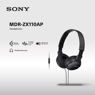 Earphone Sony MDR-ZX110AP Headset Mass Model Overbands With Microphone - Black SONY Headphone Origin