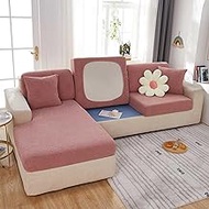 Universal Elastic Sofa Cover Non-slip L Shape Sofa Protector Tear And Stain Resistant Sofa Cover Sofa Furniture Protector (Color : Pink, Size : LARGE L COVER)