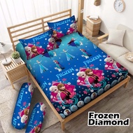 Sprei Karakter Anak Motif Frozen Sudah Isi Sarung Bantal Dan Sarung Guling Bahan Adem Halus Lembut T