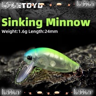 LETTER Mini Sinking Minnow Lure, Hard Bait Design Wide Tongue Plate Cicada Insect Hard Baits, Mini L