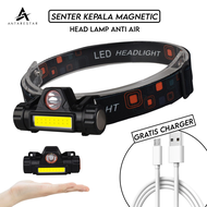 ANTARESTAR Official - Senter Kepala Mini Head Lamp Led COB Lampu Kepala Super Terang Rechargeable Pl