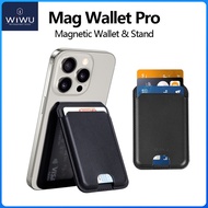 WiWU Mag Wallet Pro Portable Stand Card Wallet Strong Magnetic Adsorption Mag Wallet for iphone Easy