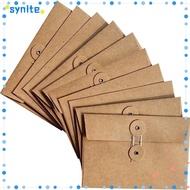 SYNITE 10 PCS Vintage Kraft Paper Button Postcard Mail Brown